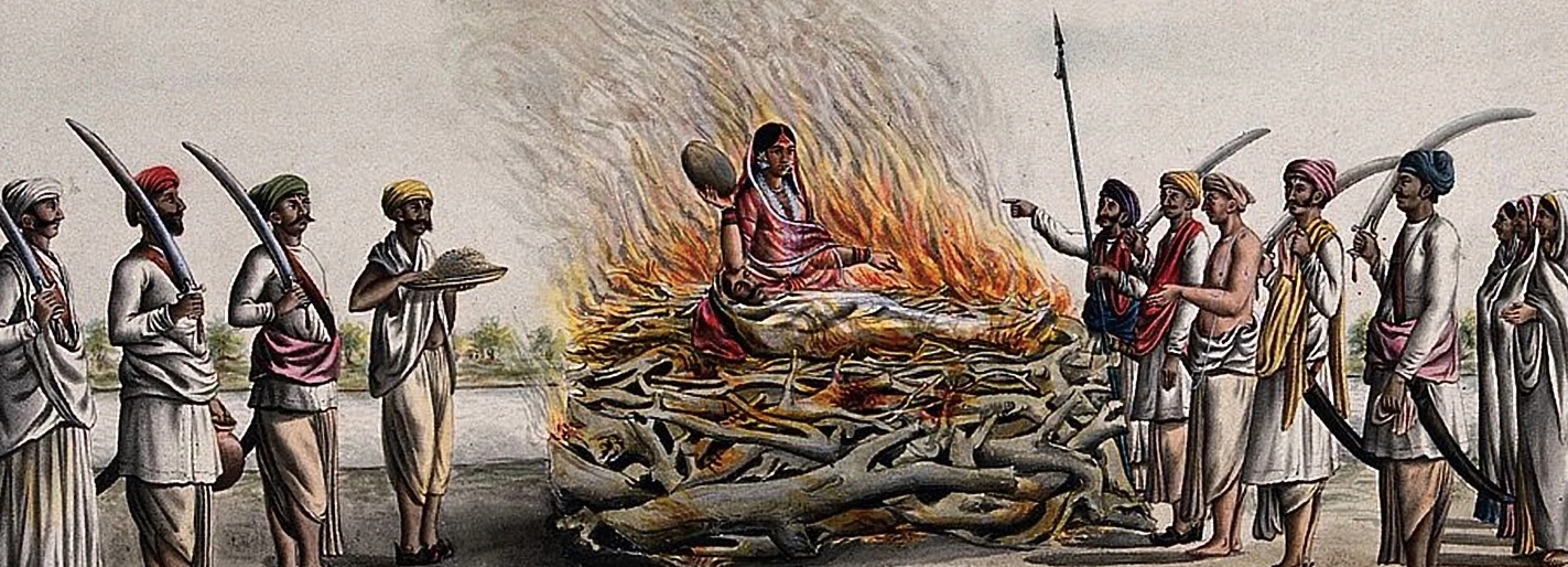 How the widow was taken for immolation in Sati System